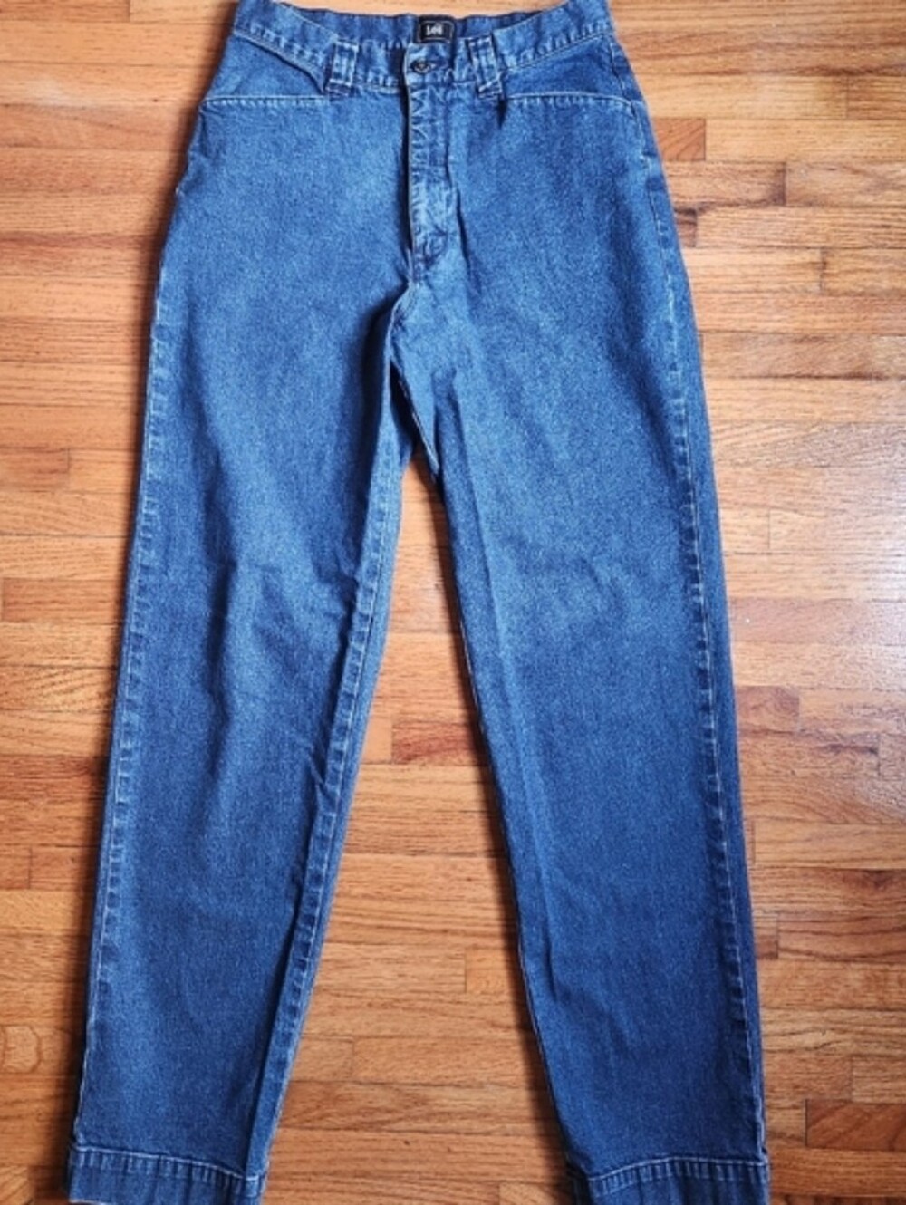 Lee Casuals High Waisted Mom Jeans Tapered Leg Stretch Blue Size 4M